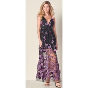 3D Floral Long Dress